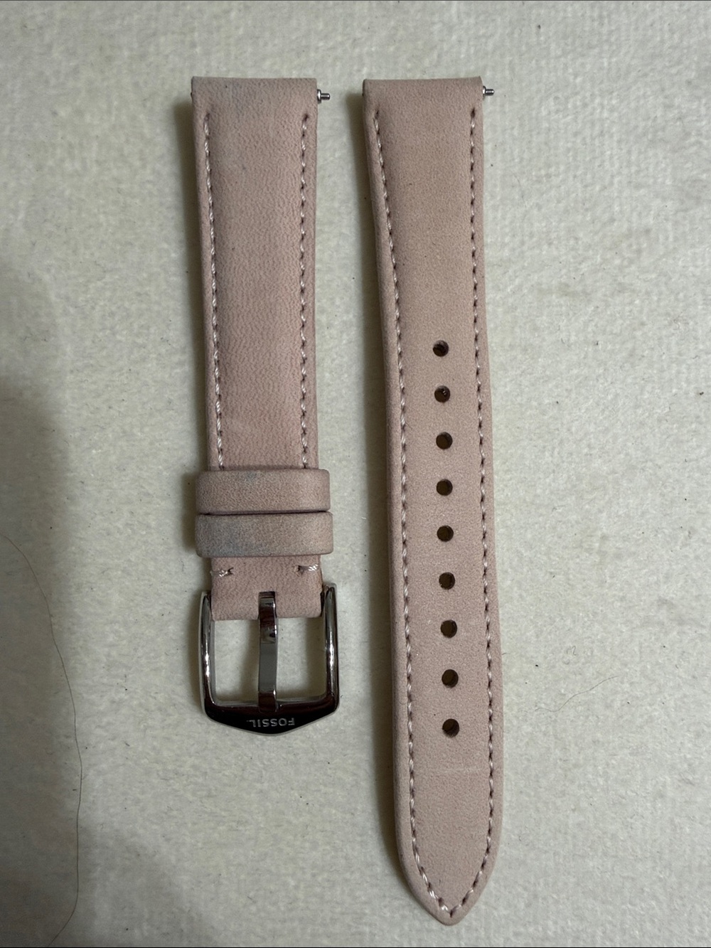 16mmFossil Blush Pink Leather Watch Strap